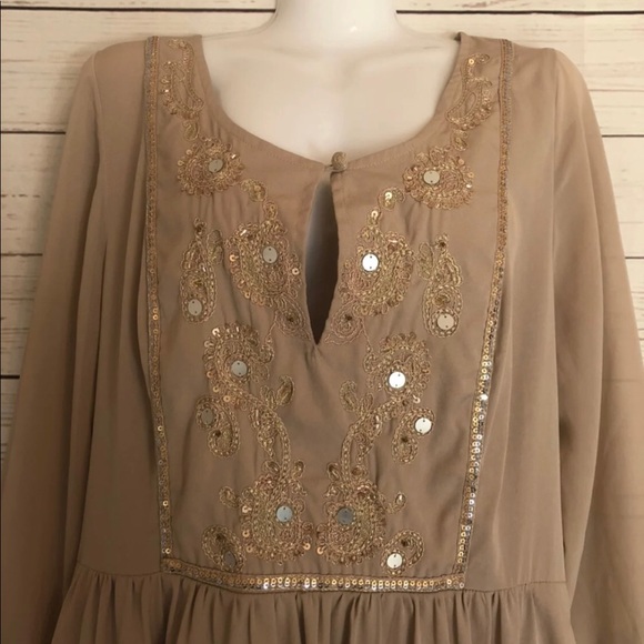 Free People Beaded Dress Medium Boho - Picture 5 of 8